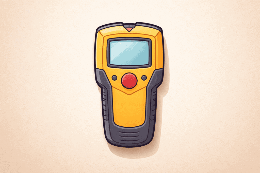 Digital stud finder device for wall scanning and accurate stud detection.