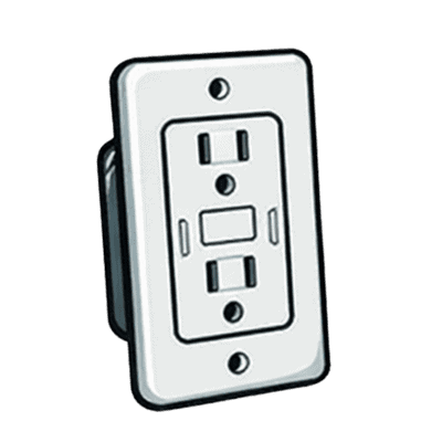 Modern electrical outlet wall socket for power connection.
