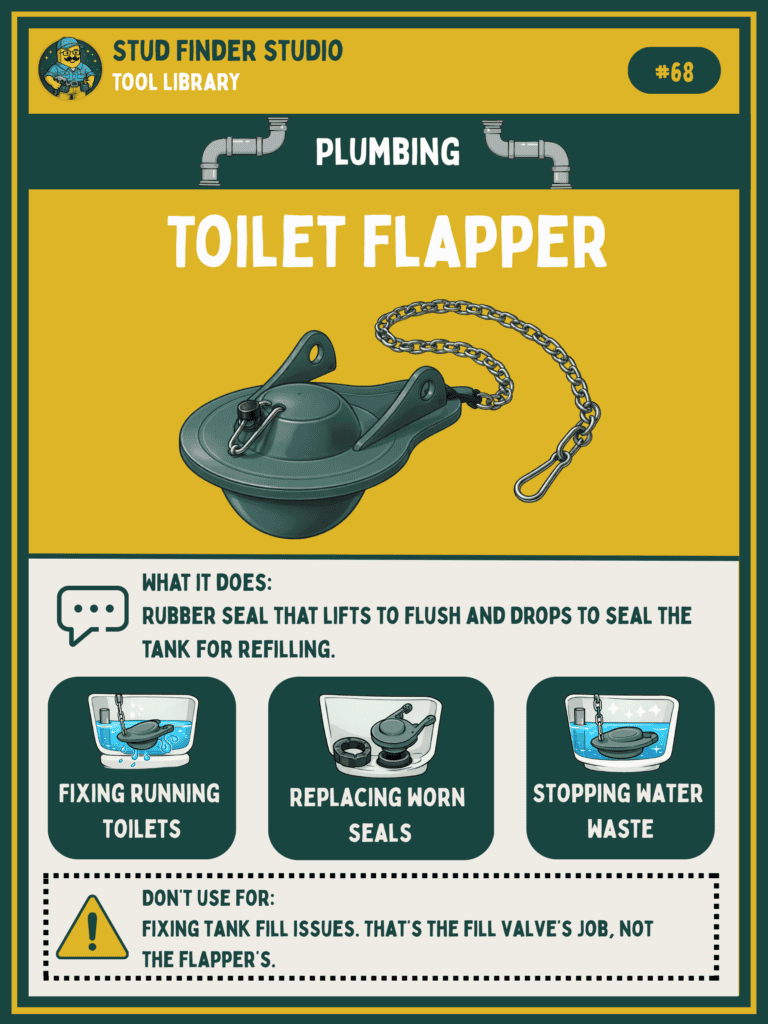 Plumbing tool for toilet flapper, sealing tank, fixing toilets, replacing seals, stopping water wast.